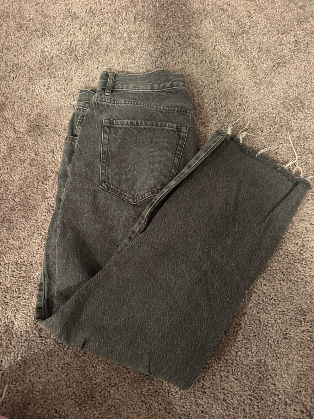 Pac Sun Black Washed High Rise Straight-Leg Jeans
